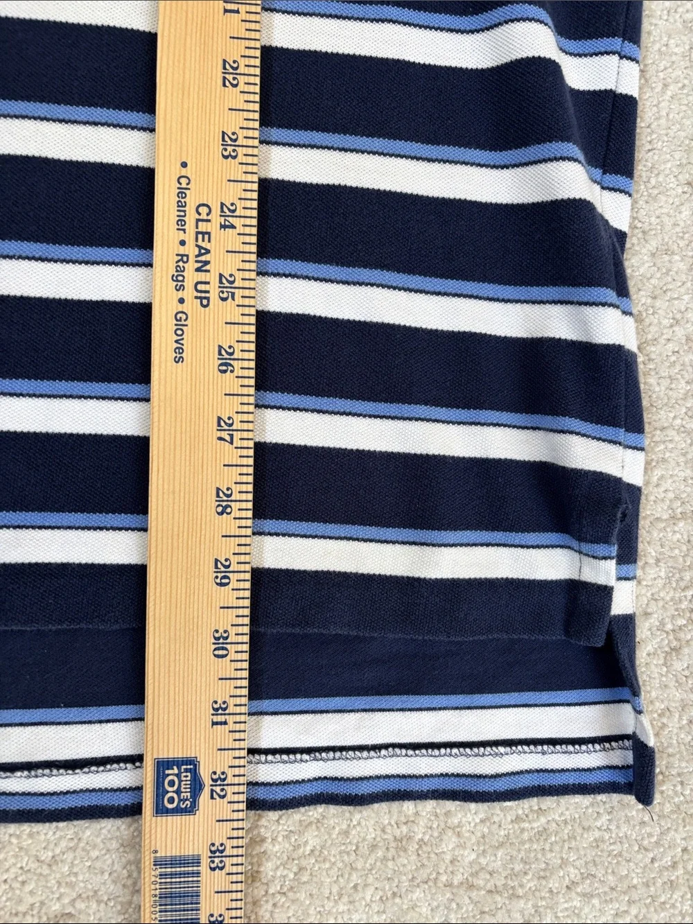 Vintage Polo Ralph Lauren Pique Blue Striped Short Sleeve Polo Shirt Mens‎ XL